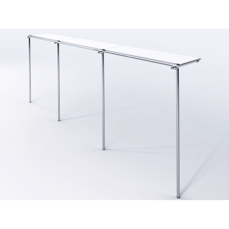 Wieszak odzieżowy, sklepowy, z półką, chrom