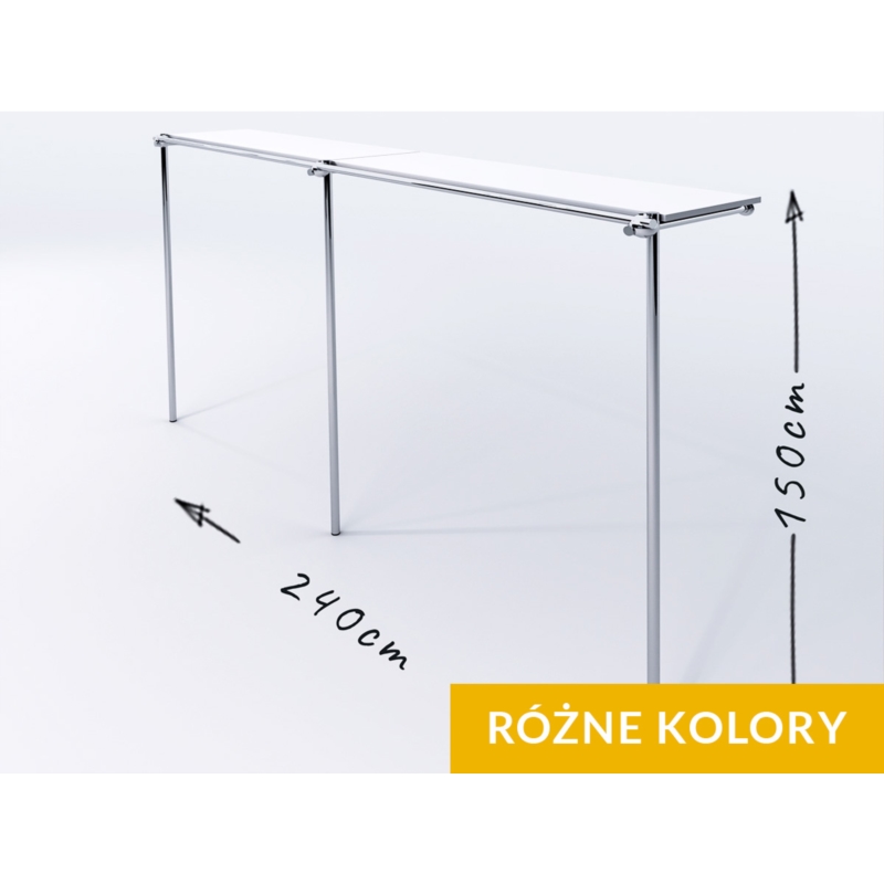 Wieszak do sklepu odzieżowgo z górną półką