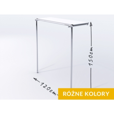 Wieszak sklepowy na odzież, z półką, chrom