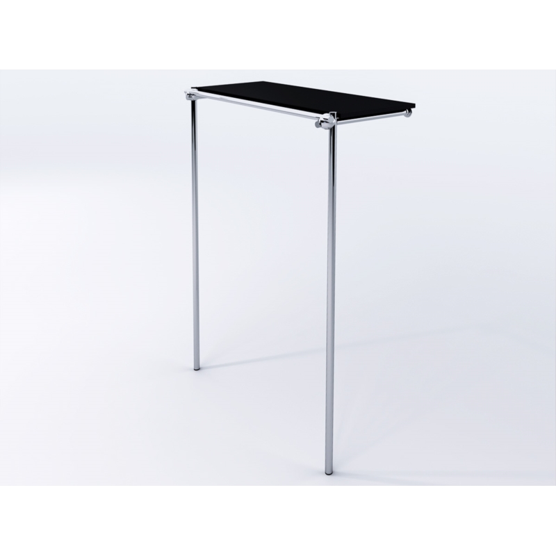 Wieszak sklepowy na odzież, z półką, chrom