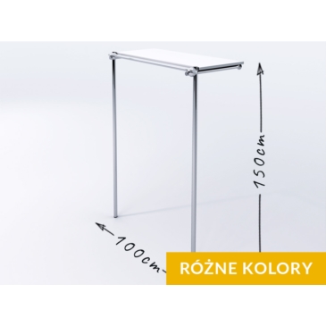 Wieszak sklepowy na odzież, z półką, chrom