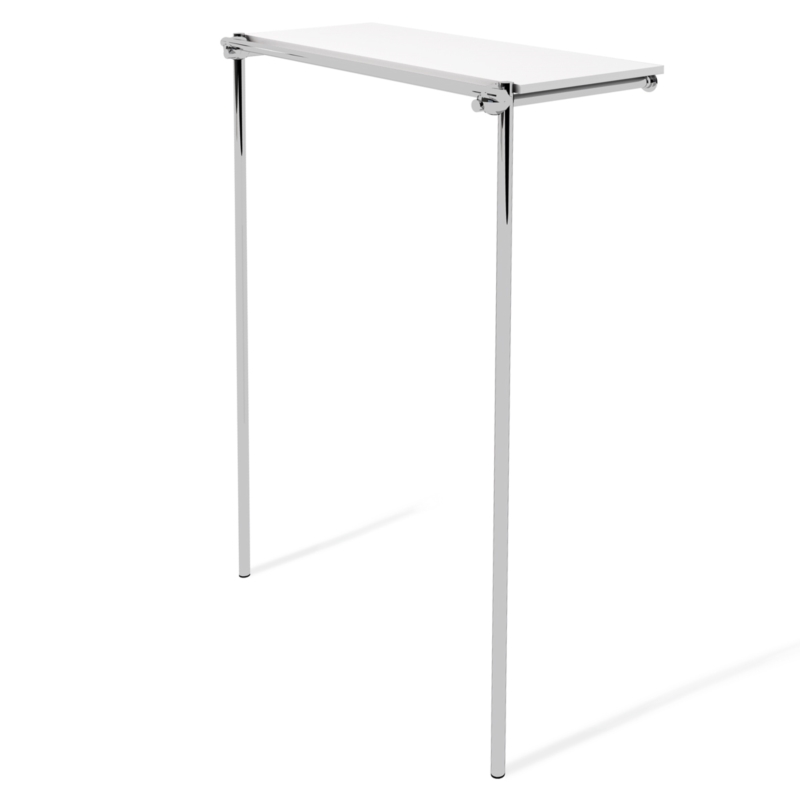 Wieszak sklepowy na odzież, z półką, chrom