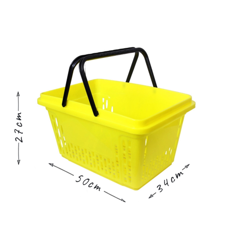 Żółty koszyk sklepowy na zakupy 28L plastik