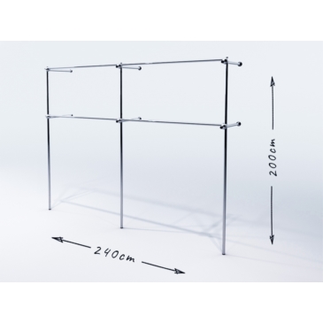 Wieszak odzieżowy, sklepowy, 240x40x200 chrom