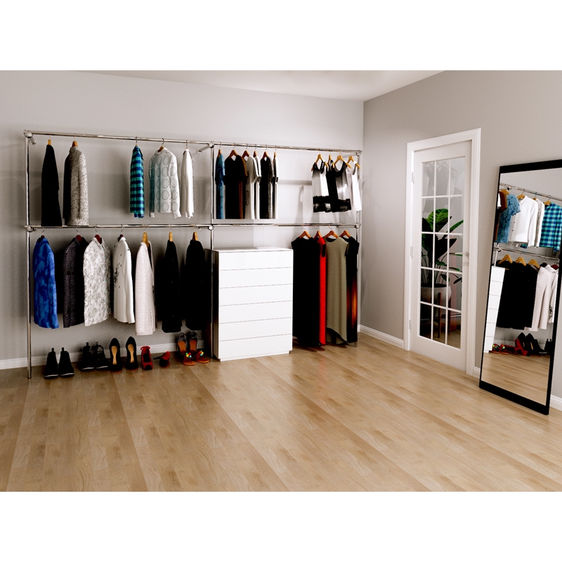 Wieszak odzieżowy, sklepowy, 240x40x200 chrom