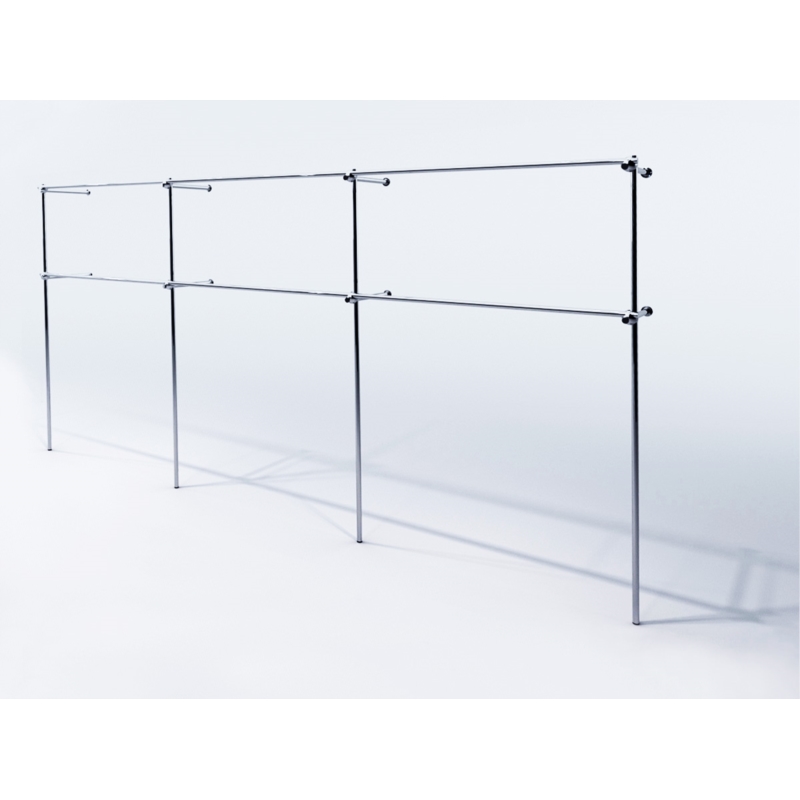 Wieszak odzieżowy stojak sklepowy podwójny chrom