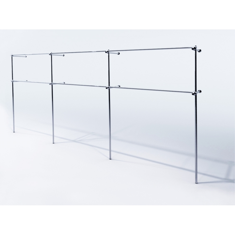 Wieszak odzieżowy stojak sklepowy podwójny chrom