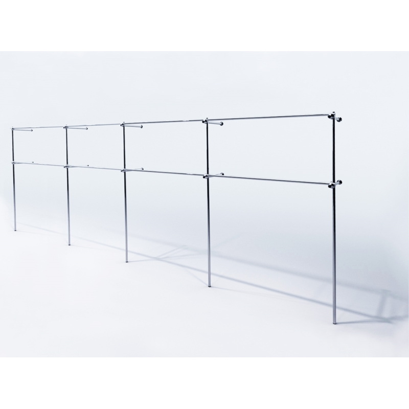 Wieszak odzieżowy stojak sklepowy podwójny chrom