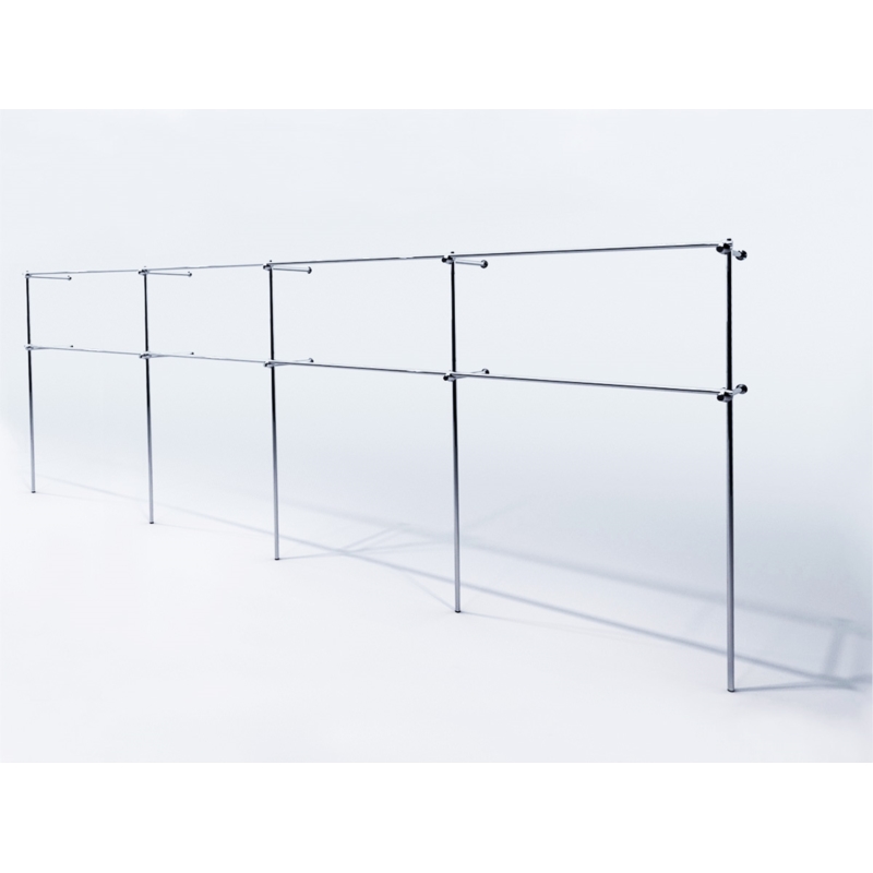 Wieszak odzieżowy stojak sklepowy podwójny chrom