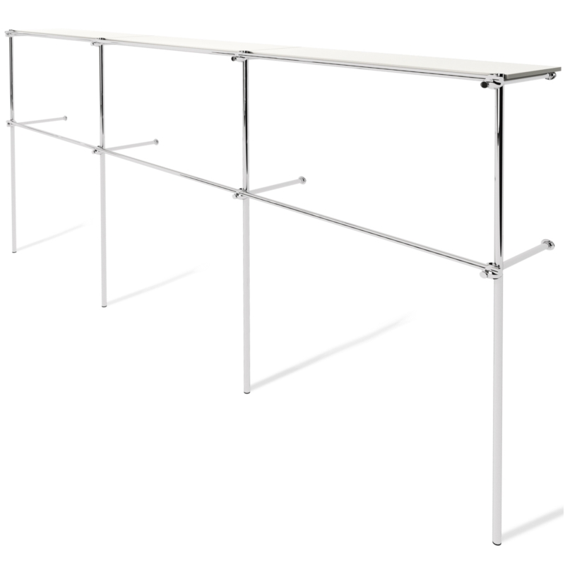 Wieszak odzieżowy, sklepowy, z półką górną, chrom