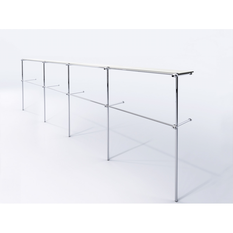 Wieszak odzieżowy, sklepowy, z półką górną, chrom