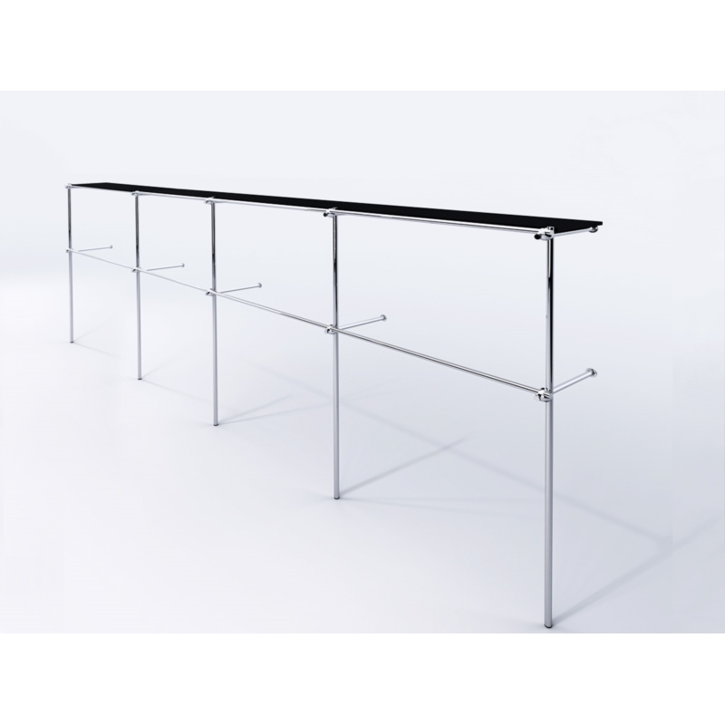 Wieszak odzieżowy, sklepowy, z półką górną, chrom