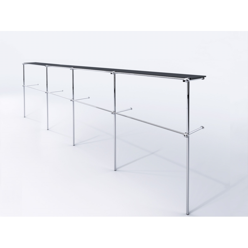 Wieszak odzieżowy, sklepowy, z półką górną, chrom