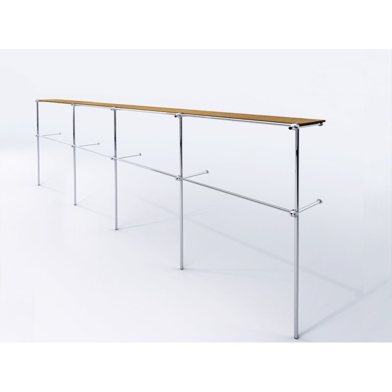 Wieszak odzieżowy, sklepowy, z półką górną, chrom