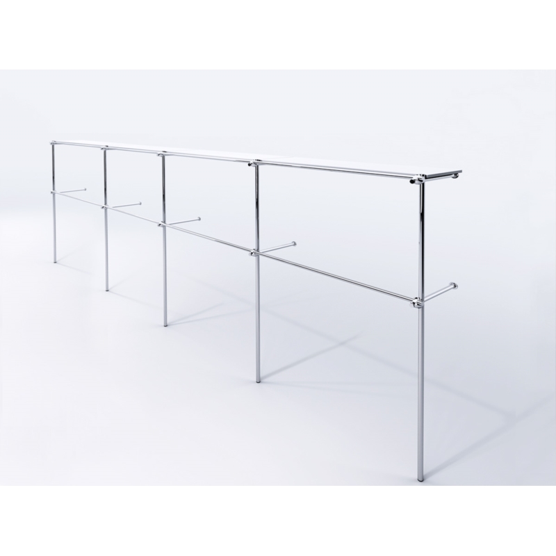 Wieszak odzieżowy stojak sklepowy podwójny chrom