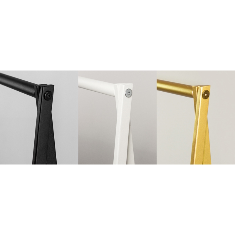 Stender czarny sklepowy na odzież z półką