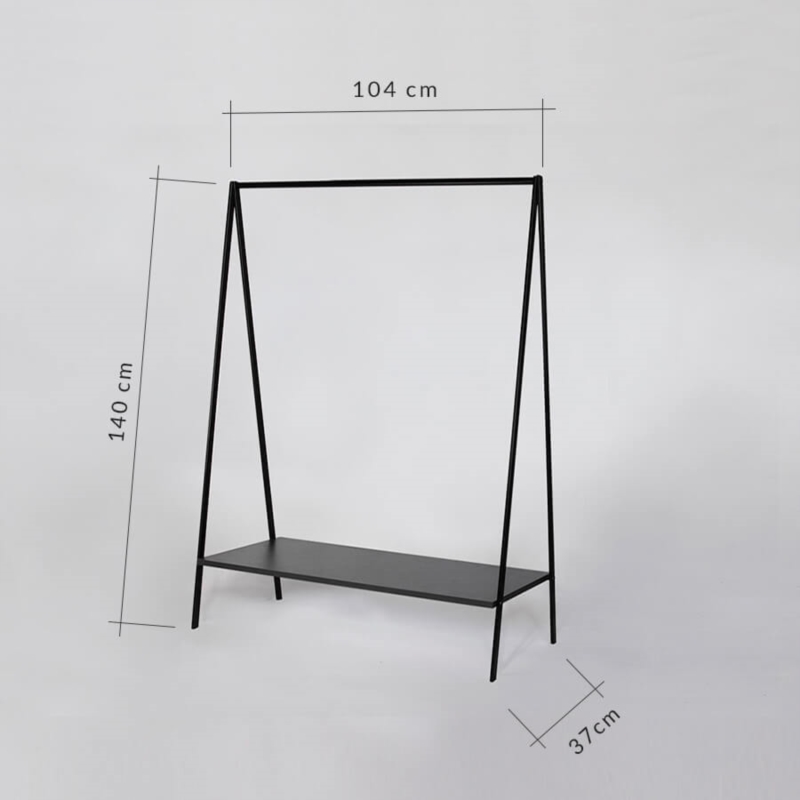 Stender biały sklepowy na odzież z półką