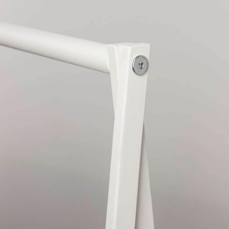 Stender biały sklepowy na odzież z półką