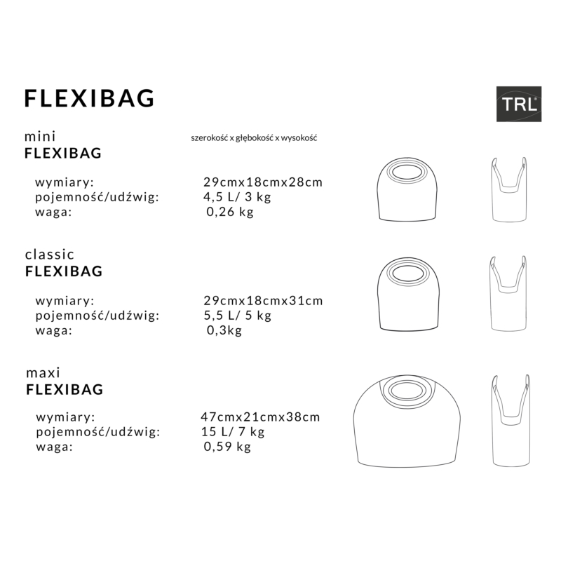 Koszyk na zakupy CLASSIC Flexibag 5,5L srebrny