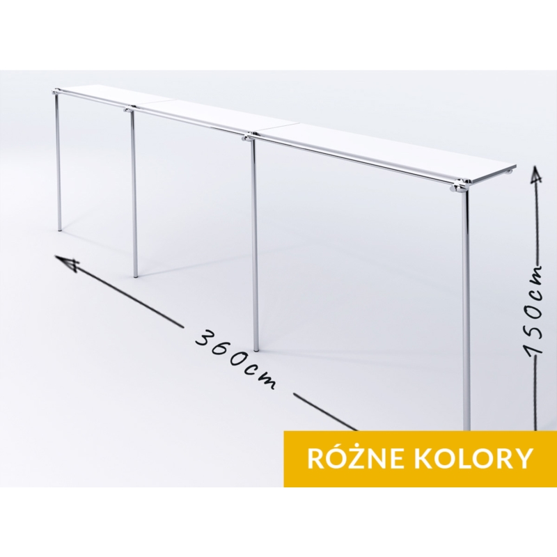 Wieszak odzieżowy, sklepowy, z półką, chrom