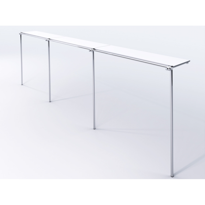 Wieszak odzieżowy, sklepowy, z półką, chrom