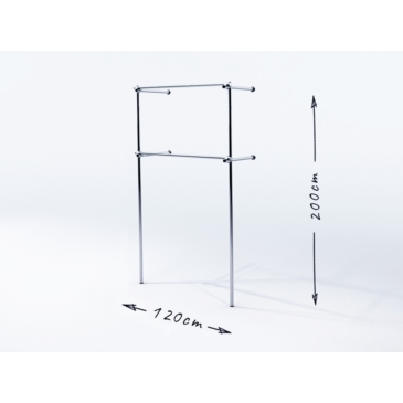 Wieszak odzieżowy, do sklepu, 120x40x200, chrom