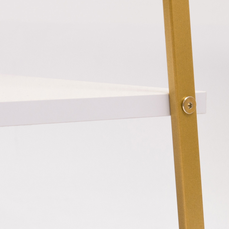 Stender złoty sklepowy na odzież z półką