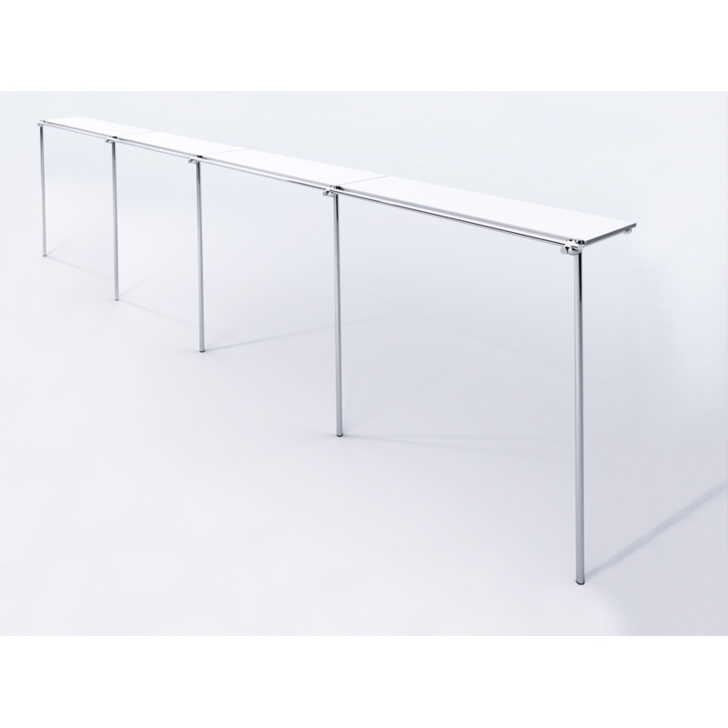 Wieszak odzieżowy, sklepowy, z półką, chrom