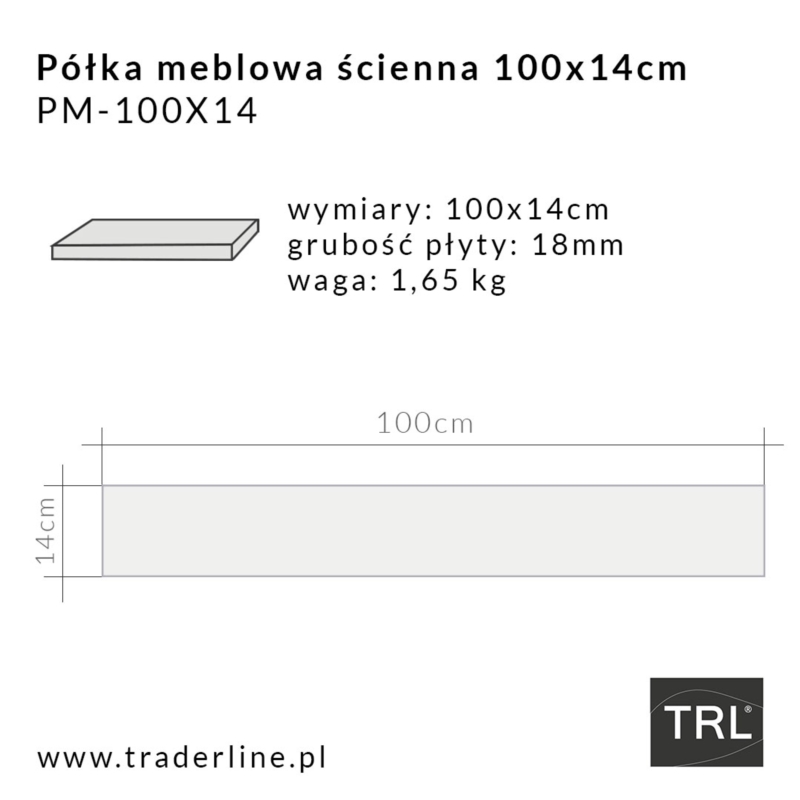Półka meblowa ścienna ciemnoszara