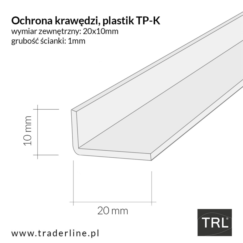 Ochrona krawędzi, plastik Czarny
