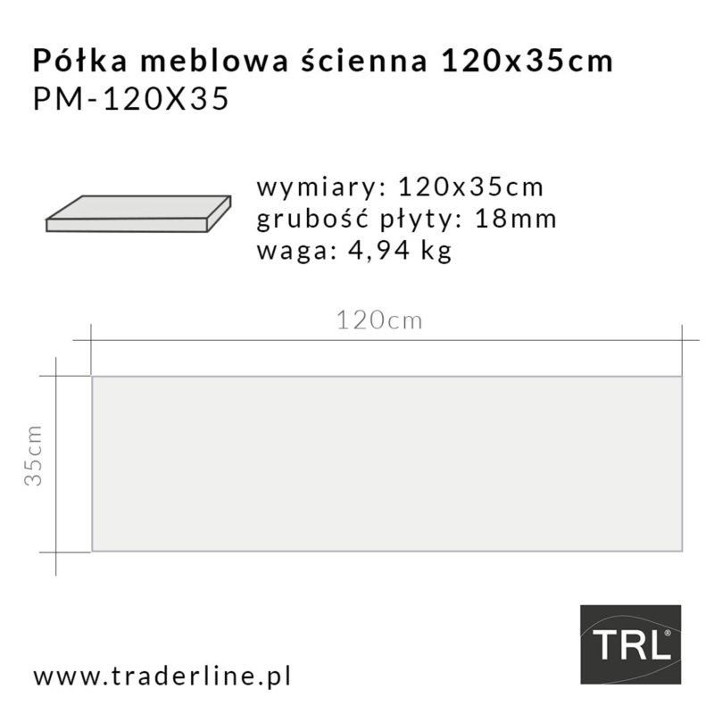 Półka meblowa ścienna biała