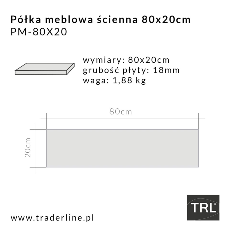 Półka meblowa ścienna biała