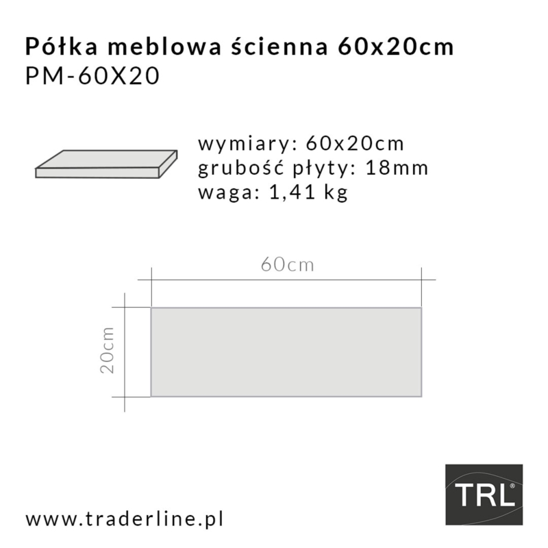 Półka meblowa ścienna biała