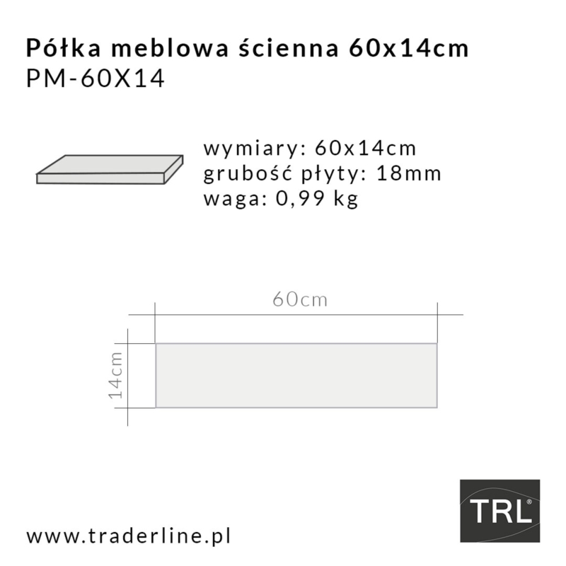 Półka meblowa ścienna biała