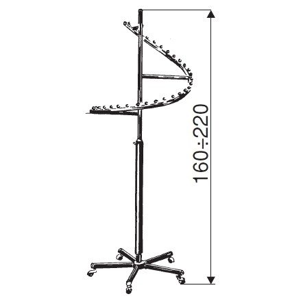 Stender, wieszak spirala, na kółkach