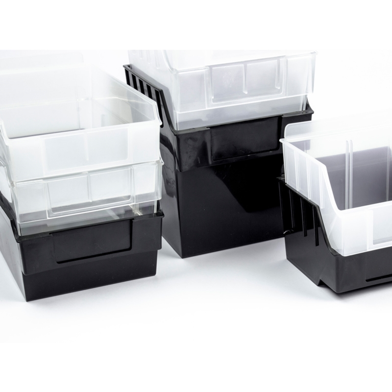 Pojemnik TOP niski Slatwall 14x12x8cm czarny