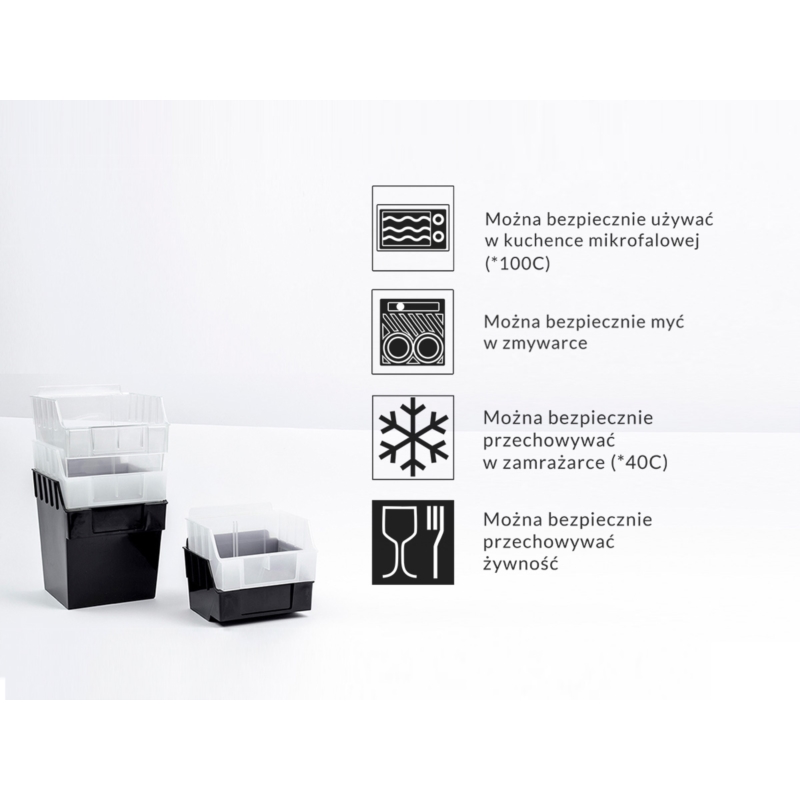 Pojemnik TOP niski Slatwall 14x12x8cm bezbarwny