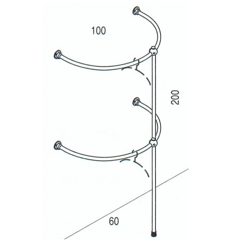 Złącze dwukierunkowe, prawe, do rury fi 25, chrom