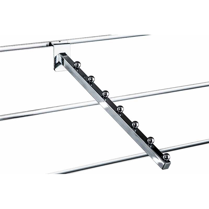 Wieszak pochyły z kulkami 40cm na Spacewall, chrom
