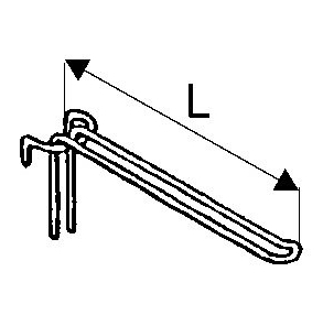 Haczyk na kratę, podwójny, chrom